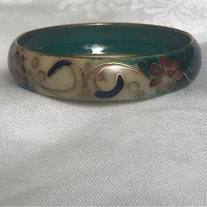 Floral Enamel Bangle Bracelet